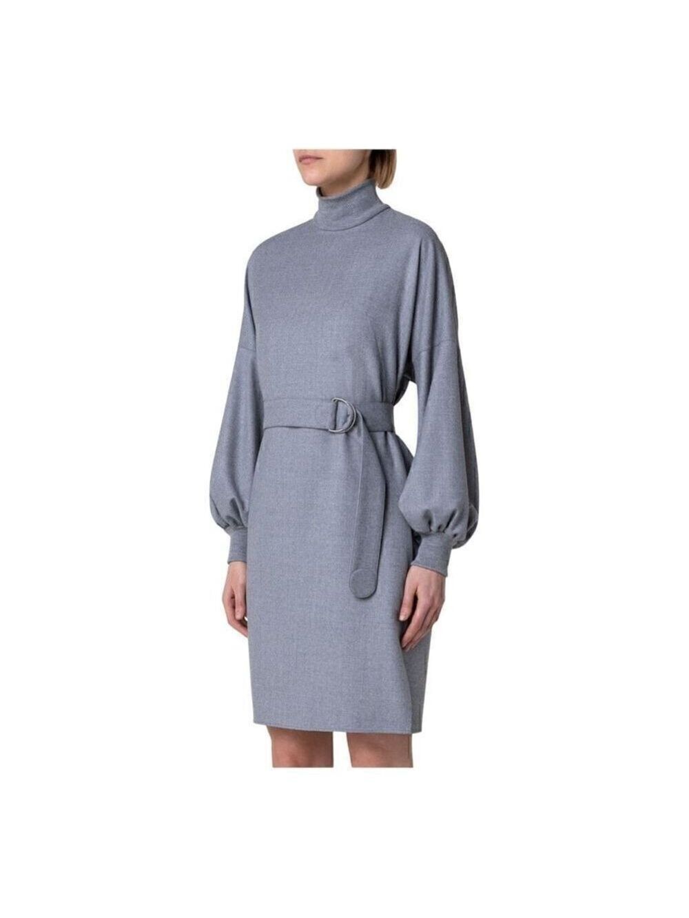 AKRIS Punto Gray Flannel Wool Dress Size 16 NWT** no belt - Picture 4 of 8